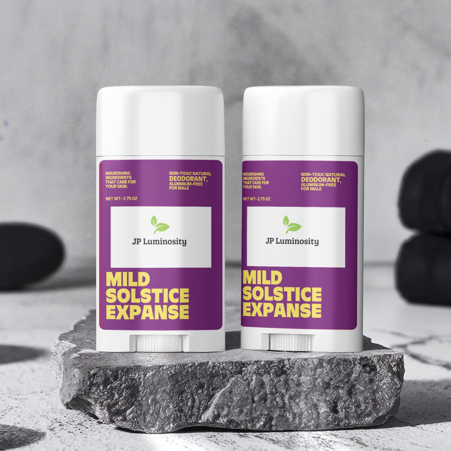 2 Pack Non-toxic Natural Deodorant, Aluminum-Free for Men