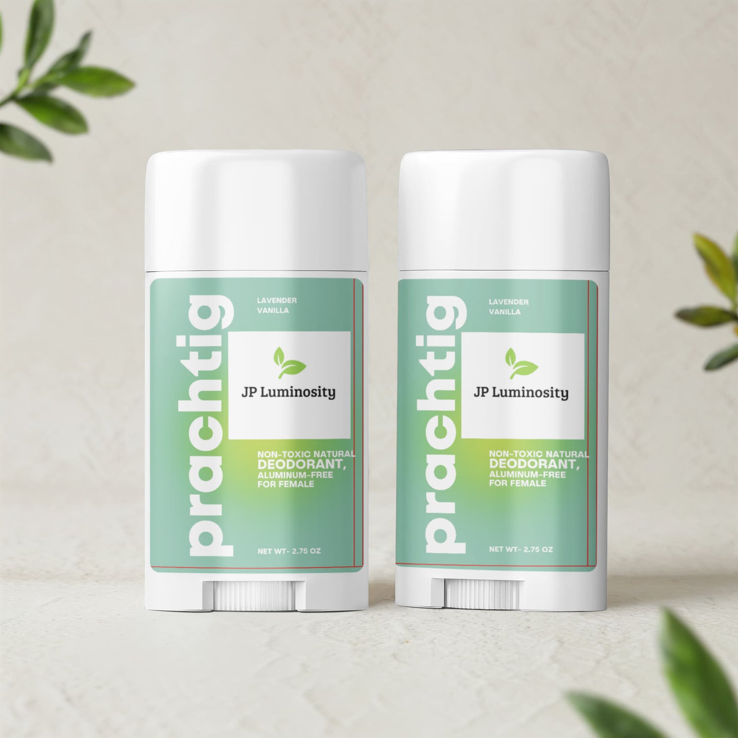 2 Pack Non-toxic Natural Deodorant, Aluminum-Free for Women