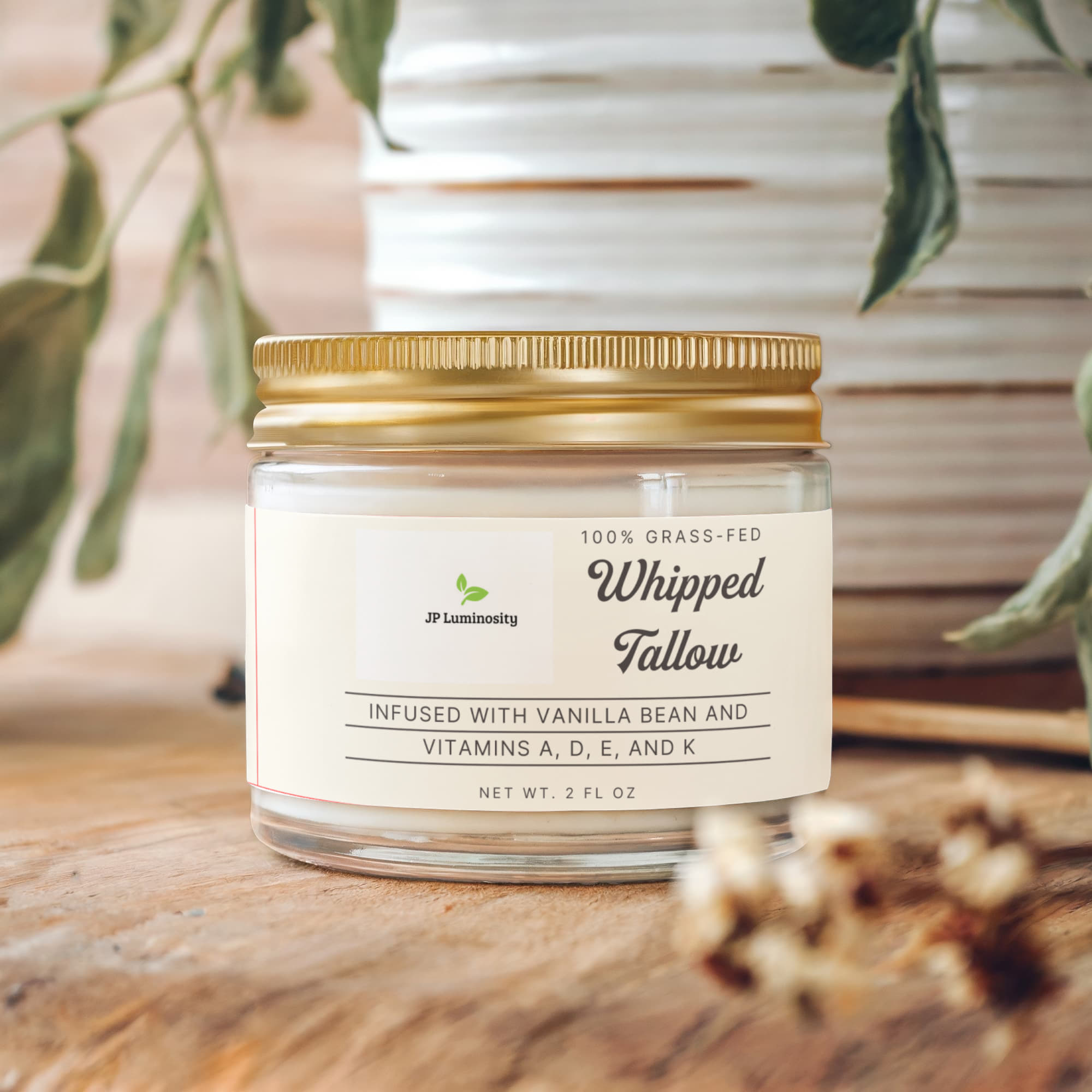 Whipped Grass-Fed Tallow Balm with Vanilla Bean