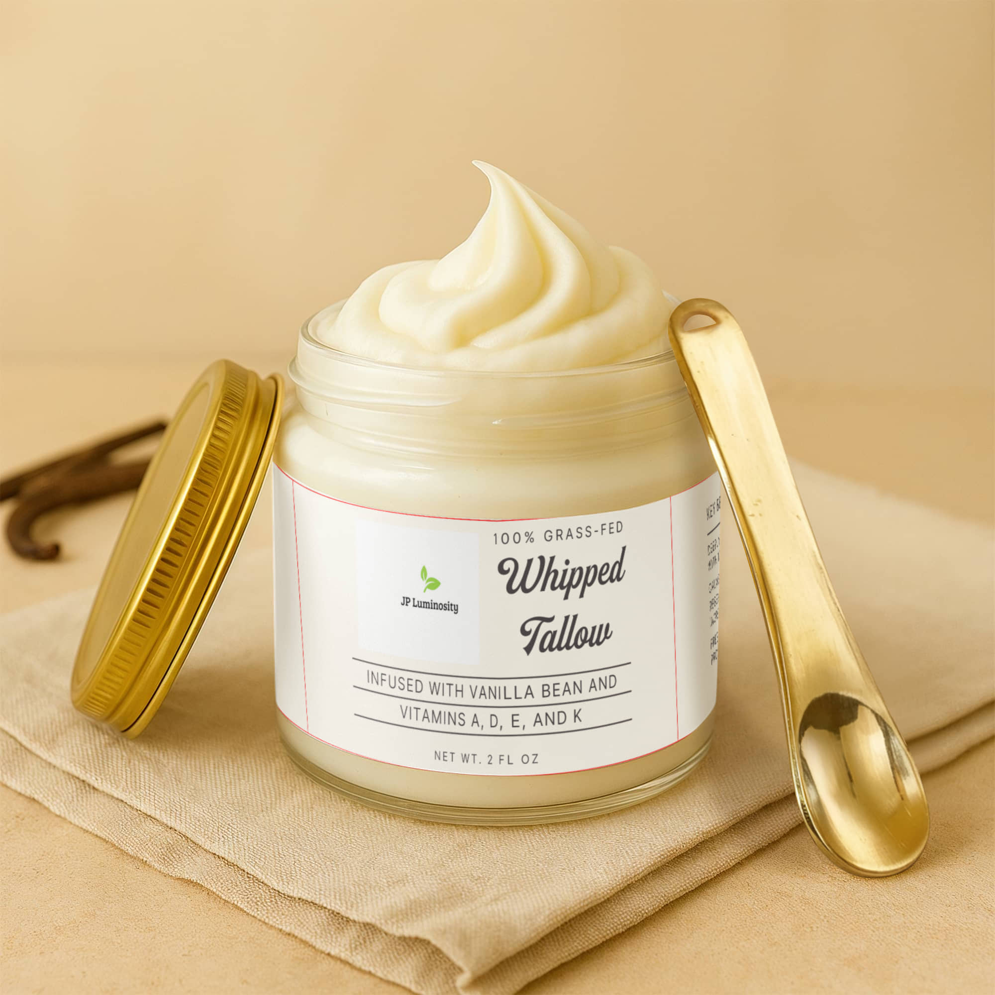 Whipped Grass-Fed Tallow Balm with Vanilla Bean