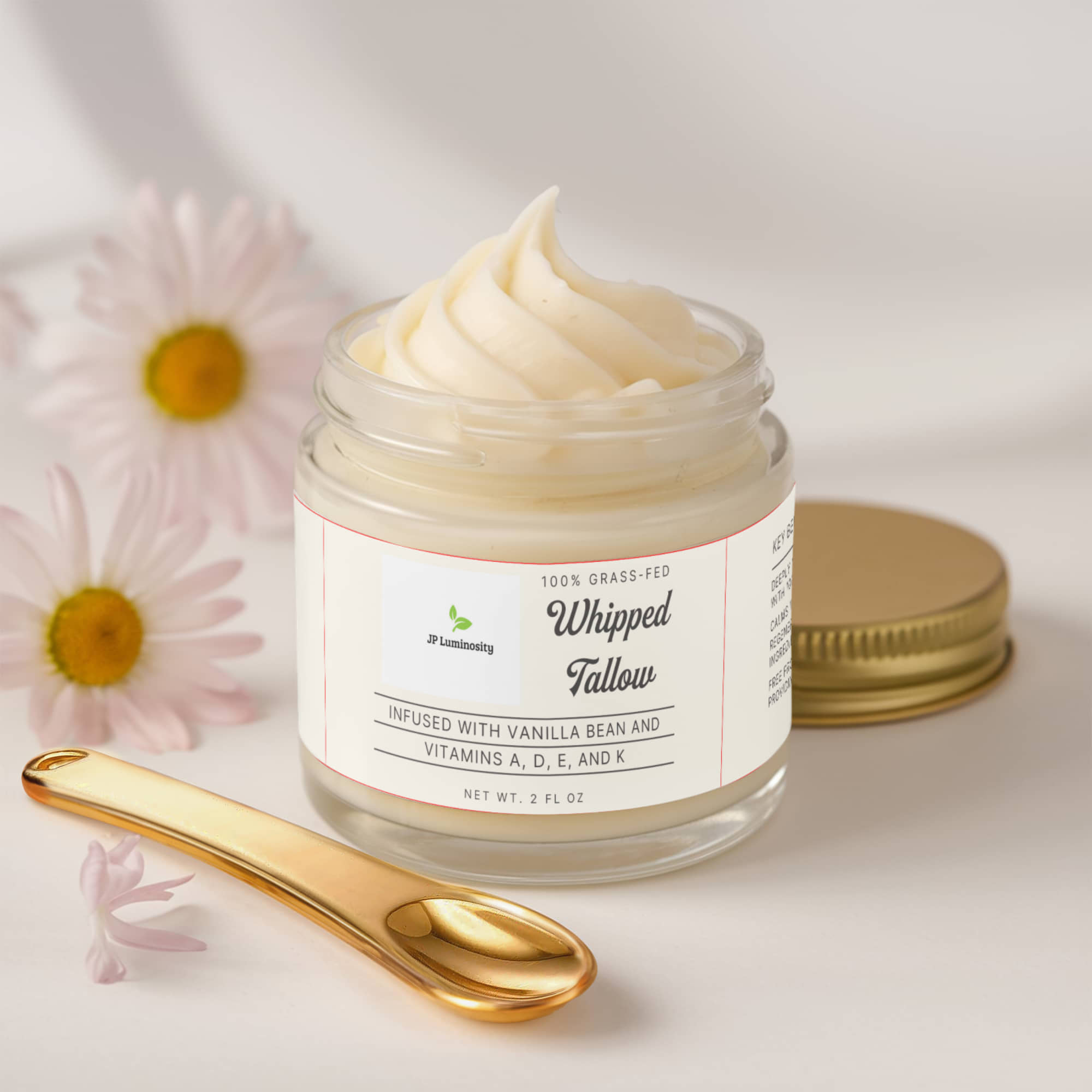 Whipped Grass-Fed Tallow Balm with Vanilla Bean
